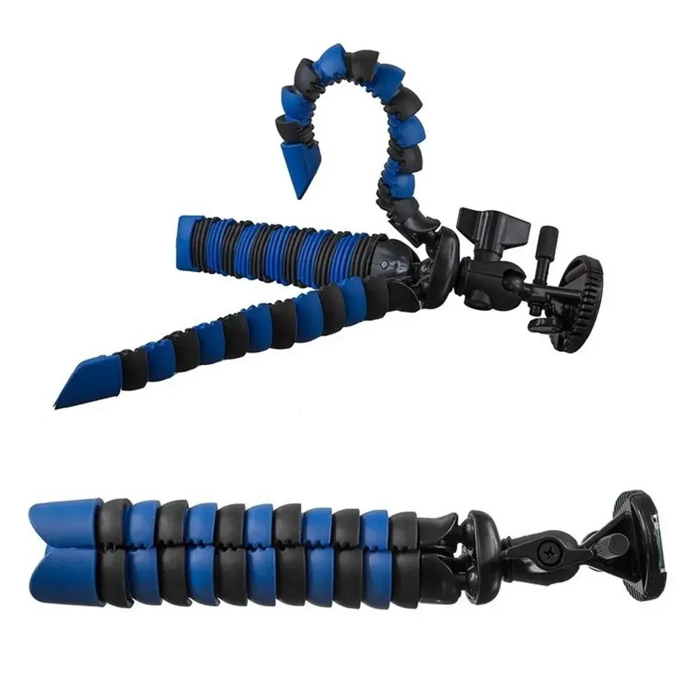 Flexible Leg Mini Table-Top Camera Tripod w/ Ball Head & Bubble Level Black/Blue